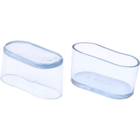 AIDUCHO Lot De 52  Embouts De Pieds De Chaise Ovales Transparents En Pvc Souple Pour Pieds De Chaise Et De Table 20 X 40 Mm (2,0 X 4,0 Cm)