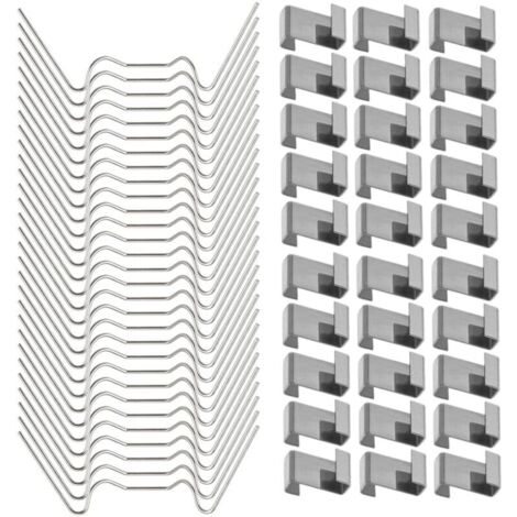 100 Pcs Clips De Fixation Pour Vitre De Verre À Effet De Serre En Acier Inoxydable (Avec 50 Clips De Fil W Pour Vitrage En Serre Et 50 Clips De Chevauchement En Z Pour Vitrage De Serre) (1/5)