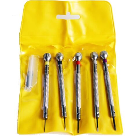 AIDUCHO Lot De 5 Tournevis De Précision Pour Réparation De Montre Bracelet Avec 5 Lames Supplémentaires (1/4)