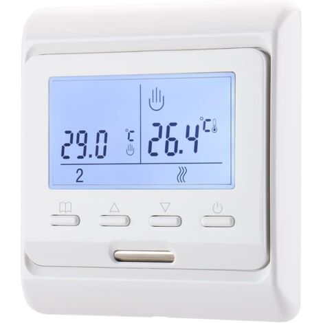 AIDUCHO Thermostat Hebdomadaire Programmable À Affichage Numérique Wg806, Ac230 V 16 A Fonctionne Pour Chauffage Au Sol Électrique Avec Capteur De Sonde De 3 M Blanc (1/5)