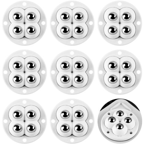AIDUCHO Lot De 8 Roulettes Autocollantes Solides À 360 ° - Petites Roulettes À Billes Pour Meubles - Mini Roulettes À Billes - Roulettes Autocollantes Pour Boîtes De Rangement (1/5)