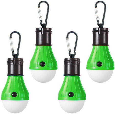 AIDUCHO 4pcs Led Lampe De Camping Lampe De Secours Extérieure Tente Lanterne De Pêche Lumière Suspendue(Vert) (1/3)
