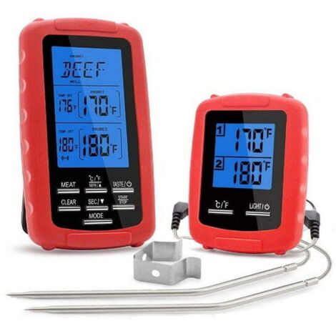 AIDUCHO Thermomètre Alimentaire Sans Fil Bbq Grill Four De Cuisson Thermomètre Numérique Avec Double Sonde Pour Bbq Grill Smoker Four Cuisine (1/5)