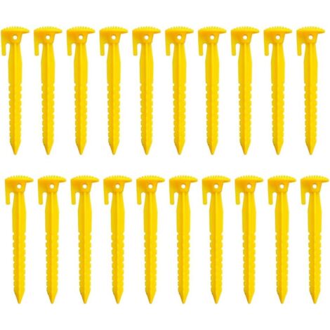 Piquet Tente Plastique, 20 Pièces Piquets Camping Durables Plastique, Clous Tente Plastique, Visser Piquets Tente, Clous Tente D'extérieur, Piquets Camping Auvent, Pour Fixer Tentes, Auvents, Fleurs (1/5)