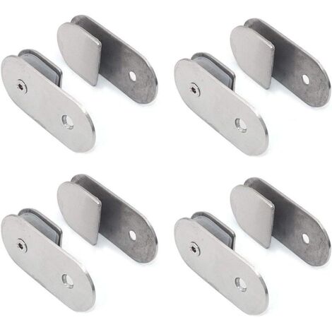 AIDUCHO Lot De 8 Pinces À Verre En Acier Inoxydable 304 180 Degrés, Support Mural Pour Étagère En Verre, Convient Pour Panneau De Verre De 8-12 Mm D'épaisseur, Finition Brossée