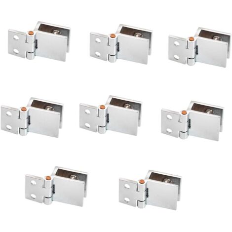 AIDUCHO Lot De 8 Charnières De Porte En Verre - 5 Mm - 8 Mm - Réglables - Pince Simple Pour Armoire - Charnières De Porte En Verre - Fixation Murale (1/5)