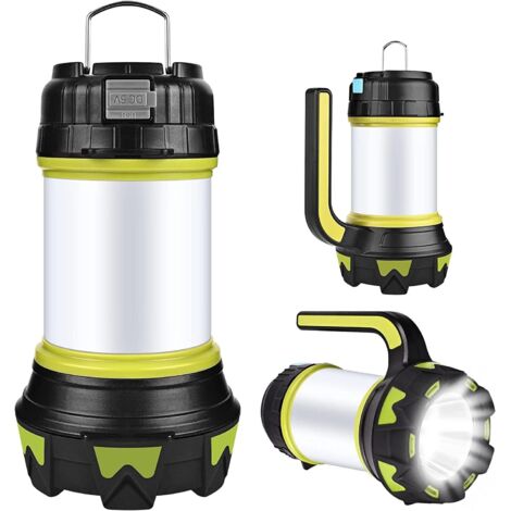 Lanterne Led Rechargeable,Usb Rechargeable Led Camping Lantern Lampe Torche 360° Eclairage 6 Modes, Ip65 Etanche Portable Suspendue, Pour Camping, Bricolage, Secours, Garage, Cave (1/5)
