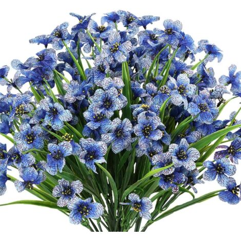 10 Bundles Fleurs Artificielles Extérieures Résistant Aux Uv Pas De Fade Faux Fleurs Violettes Pour Intérieur Extérieur Plantes Suspendues Jardin Patio Porche Fenêtre BoTe Maison De Mariage Décor De F (1/5)