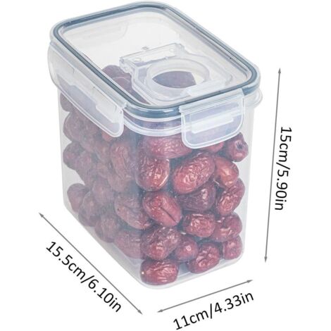 Boite De Rangement Cuisine 1,4l, Conservation Avec Couvercle, Hermétique Rangement Et Organisation Pour Stocker Les Cereales,Pâtes,Farine (1/4)