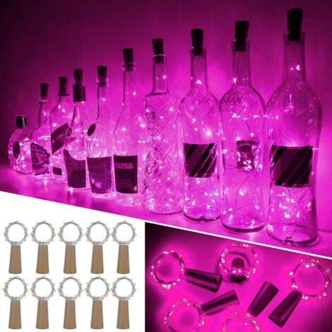 AIDUCHO Lumière De Bouteille De Vin Avec Bouchon En Liège 10 Paquets De 20 Lumières De Fée À Led Lumières D'ambiance Bouteille De Vin En Fil De Cuivre, À Piles Pour Les Fêtes De Bricolage, Noël, Hallo (1/5)