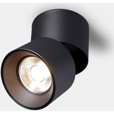 20W Spot en Saillie Orientable 7W LED Spots de Plafond Noir Plafonnier Angle Réglable Applique de Plafond , Rotative à 360 ° (Blanc Froid 6000k),90x110mm (1/5)