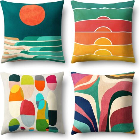 AIDUCHO Taie D'oreiller 45x 45cm, Housse De Coussin Canapé Moderne Magnifiques Housses Coussins De Voiture Canapé Maison Décor Protecteurs-Géométrie Colorée (1/5)