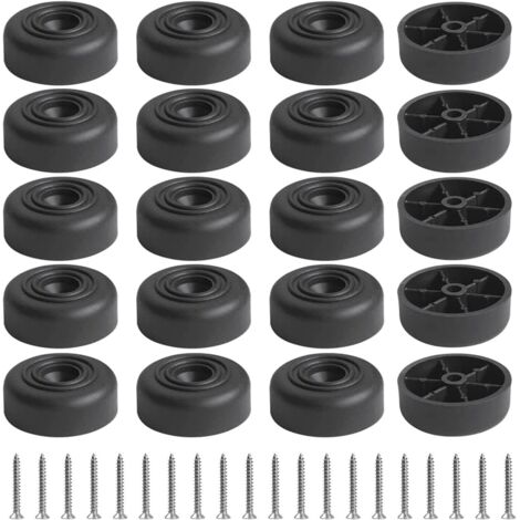AIDUCHO 20pcs Pieds En Caoutchouc Antidérapants, Pieds Ronds En Caoutchouc Pour Planche À Découper Pour Meubles Tables Chaises Armoire Canapés, Noir (D36mm X H14mm) (1/5)