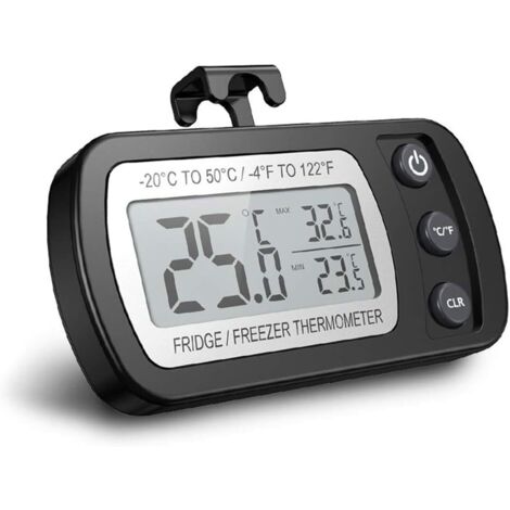 AIDUCHO Thermomètre Numérique Pour Réfrigérateur, Thermomètre Étanche Pour Congélateur Avec Crochet, Affichage Acl Facile À Lire, Fonction D'enregistrement Max/Min, Idéal Pour La Maison, Restaurants E (1/5)