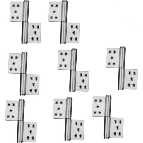 AIDUCHO Lot De 8 Charnières De Porte À Soulever (4 Paires) En Acier Inoxydable 304, Rotation À 360 Degrés, Charnière De Porte, Deux Charnières Amovibles Pour Fenêtre, Placard, Portes D'armoire (1/5)