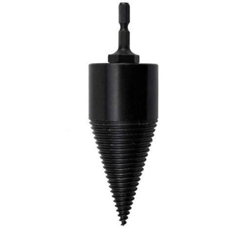 AIDUCHO 32mm Multi-Fonctionnel Vis Cônes Fendeuse Bûche Fendeuse À Bois Splitter Vis Avec Poignée Ronde Machine De Bois De Chauffage Bois De Forage Forets Outils De Forage Accessoires (Poignée Hexagon (1/4)