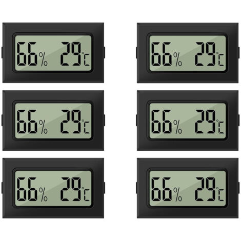 AIDUCHO Thermomètre Et Hygromètre, 6 Pièces Mini Thermomètre Hygromètre Numérique Lcd, 2 En 1, Thermo-Hygromètre Pour Serre, Cave, Chambre De Bébé (1/5)