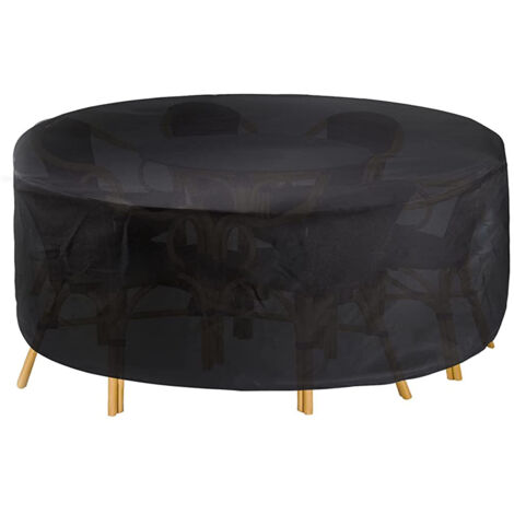 AIDUCHO Circulaire Jardin Table, Rond Table Patio Et Chaise Set Housse, Résistant Oxford Patio Extérieur Meubles Housse Coupe-Vent, Imperméable & Anti-Uv - 163x84cm (1/5)
