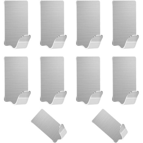AIDUCHO Crochets Autocollants en Acier Inoxydable - 8Pcs Crochets Auto-Adhésifs Crochet Adhésif en Acier Inoxydable,pour Cuisine, Salle De Bain,Serviette,Clés, Maison, Anti-Rouille Et étanche (1/5)