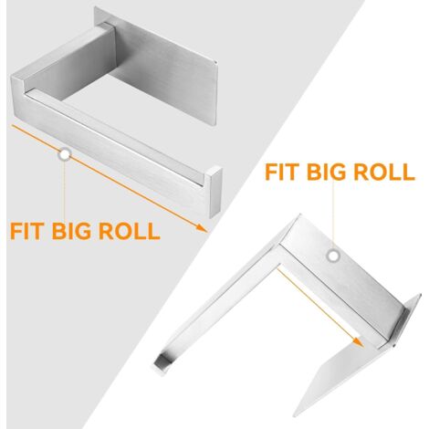AIDUCHO Porte Papier Toilettes, Support Papier Toilette sans Percage Acier Inoxydable SUS 304 Auto-adhésif Porte Rouleau Toilette pour Salle de Bain WC Cuisine Derouleur Carré,Argenté Brossé (1/4)
