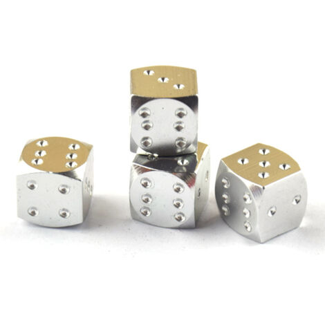 Lot De 4 Bouchons De Valve De Pneu En Métal Argent (1/3)
