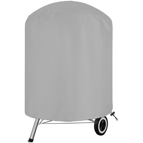 AIDUCHO Housse De Barbecue Ronde Imperméable En Tissu Oxford 210d Anti-Uv, Avec Sangle Latérale Coupe-Vent, Argent 58x77cm (1/4)