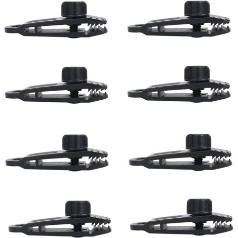 AIDUCHO 8 Pcs Bâche Clips Verrouillage Grip Crocodile Bouche Clip Tente Accessoires Auvent Pince Pour Tentes, Bâche, Couverture De Bateau, Couverture De Piscine, Couverture De Voiture Noir (1/5)