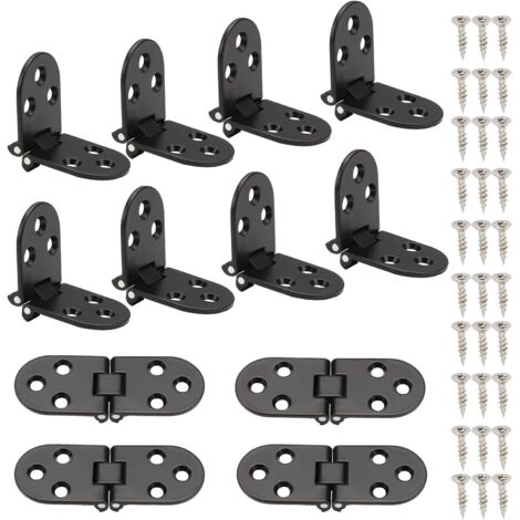 NORCKS 12 PCS Charnières de Table Pliantes,Charnière de Table Pliante à InoxArrondis,Charnière Flip Pliable,Flip Top Charnière avec vis (1/5)
