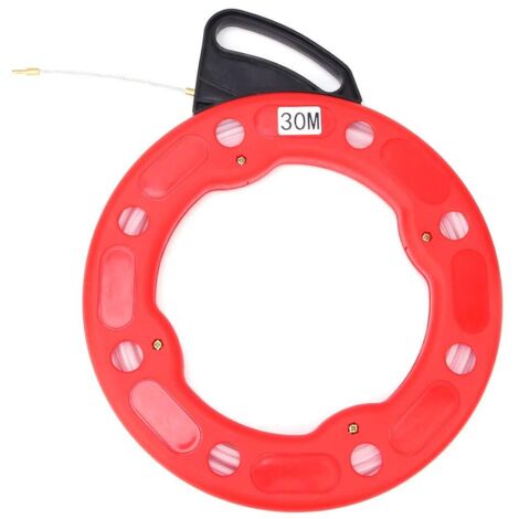 AIDUCHO Extracteur De Fil De Tête De Ressort En Nylon Rouge De 4,0 Mm 30 M À Travers Le Nylon De Fibre De Verre De Câble Mural, 30 Mètres/98,4 Pieds (1/5)