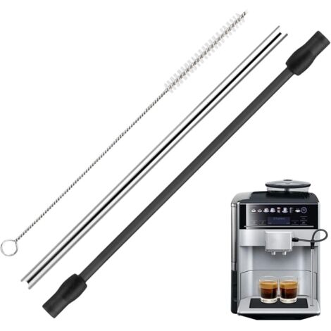AIDUCHO Tuyau à Lait en Acier Inoxydable avec Brosse de Nettoyage,Kit de Rechange de Tubes D'aspiration du Lait de Qualité Alimentaire Silicone Compatible avec Les Machines à Café EQ6 VeroAroma (1/5)