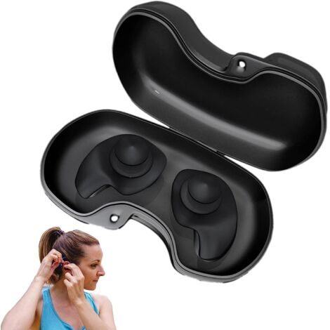 AIDUCHO Bouchons d'Oreilles de Natation en Silicone Bouchons d'Oreilles Imperméables Bouchons d'Oreilles de Piscine Bouchons d'Oreilles Étanches Bouchons d'Oreilles pour Sports Nautiques (Noir)