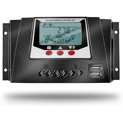 AIDUCHO 30a Régulateur De Charge Solaire 12v/24v Avec Identification Automatique Intelligent Régulateur Avec Écran Lcd Pour Batterie De Panneau Solaire - Wp3024d (1/5)