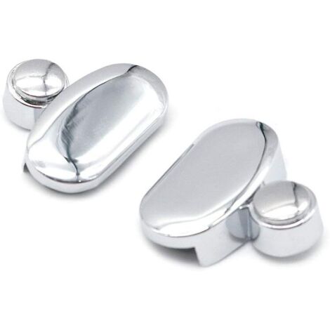 AIDUCHO Lot De 8 Supports En Verre Pour Miroir De Salle De Bain Avec Pince En Verre Pour Miroir De Salle De Bain, Finition Chromée En Alliage De Zinc - Support De Étagère Ovale (1/5)