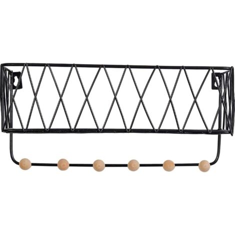 AIDUCHO Étagères Flottantes Étagère Murale En Fer Simple Salon Porte-Journaux Porte-Revues Panier De Rangement Pour Salle De Bain, Cuisine, Bureau, Chambre, Salon (Color : Black, Size : L) (1/5)