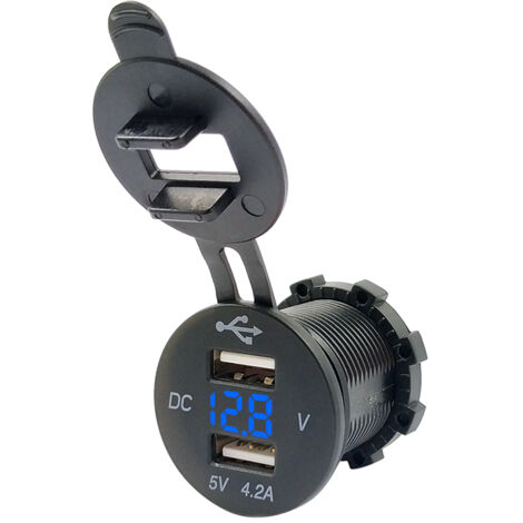 AIDUCHO Allume Cigare Usb, Double Prise Usb, Prise Usb Étanche 5v/4.2a Prise De Charge Voiture Avec Indicateur Led Pour Véhicules 12v/24v, Camion Caravane Marine, Moto Bateau (1/5)