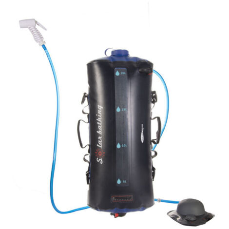 AIDUCHO Douches Solaires Camping Propulsé Solaire 20l Tpu Portable Sac Avec Tuyau Amovible Long Et Pression Pompe Buse De Affichage De La Thermomètre Pliable Léger Randonnée En Plein Air Escalade Sac