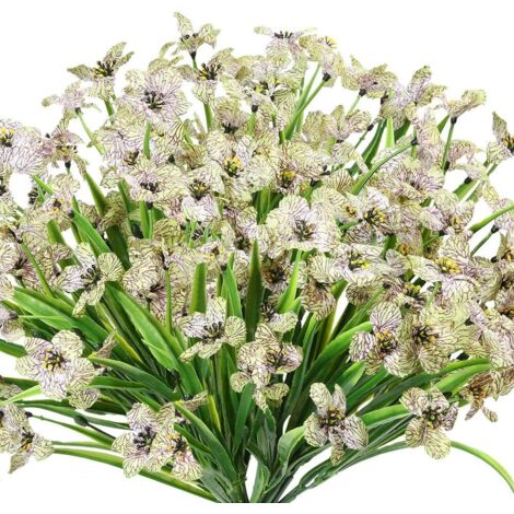10 Bundles Fleurs Artificielles Extérieures Résistant Aux Uv Pas De Fade Faux Fleurs Violettes Pour Intérieur Extérieur Plantes Suspendues Jardin Patio Porche Fenêtre BoTe Maison De Mariage Décor De F (1/5)
