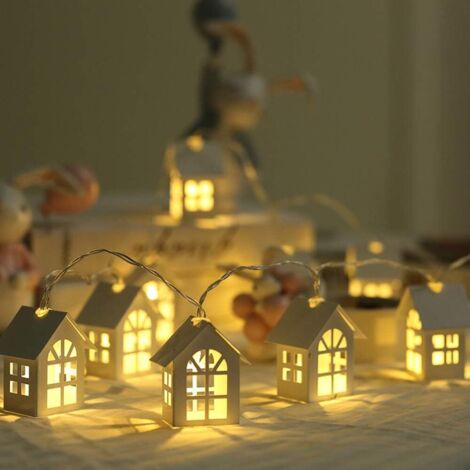 AIDUCHO Lumière De La Maison, Arbre De Noël Allumant 2m 10leds Wood House String Lamp Pour Intérieur, Fête, Patio, Mariage, Chambre À Coucher, Blanc Chaud (1/5)