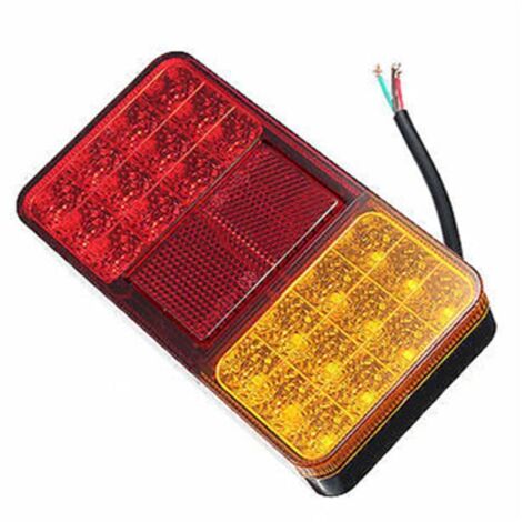 AIDUCHO 2 Pièces-24led Camion Feux Arrière Bicolores Conduite Frein Direction Avec Réflecteur (1/4)