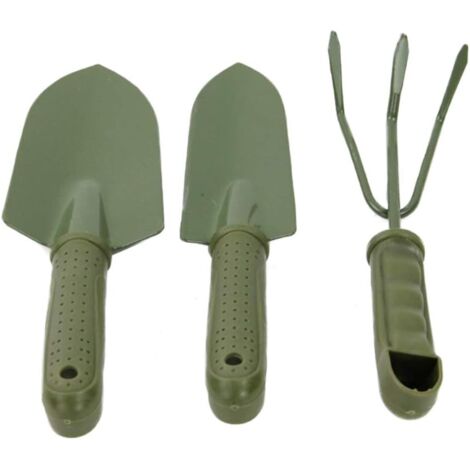 AIDUCHO 3 Pièces Jeu D'outils De Jardinage,Outil D'empotage De Jardin,Désherbage, Culture, Greffage,Outil De Jardinière(2xscoop,1xrâteau Bêche) (1/5)