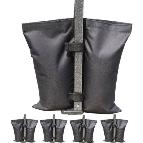 AIDUCHO Sacs De Poids De Qualité Industrielle- Sacs De Sable - Pour Tente De Canopée, Parapluie De Terrasse, Mobilier D'extérieur (Sacs Seulement, Sable Exclus) 4pcs Noir (1/5)