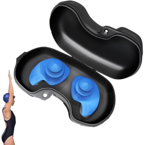 AIDUCHO Bouchons d'Oreilles de Natation en Silicone Bouchons d'Oreilles Imperméables Bouchons d'Oreilles de Piscine Bouchons d'Oreilles Étanches Bouchons d'Oreilles pour Sports Nautiques (Bleu)