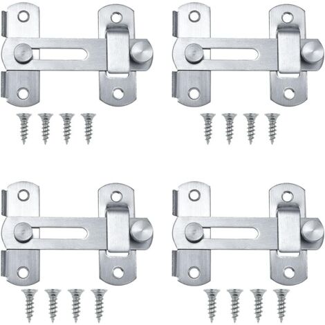Bricolage›Quincaillerie›Quincaillerie de portes et loquets›Loquets et verrous Loquet Porte, Loquet Coulissant, 4 pcs Loquet de Porte, Loquet de Porte en acier Inoxydable, Peut être utilisé comme loque (1/5)