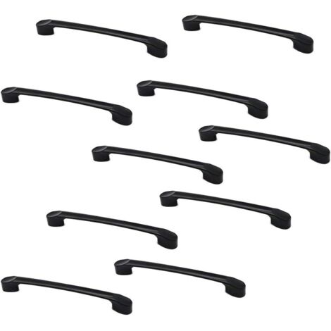 AIDUCHO Lot De 10 Poignées De Porte D'armoire Et De Tiroir En Alliage De Zinc Noir Mat Longueur 166 Mm (1/5)