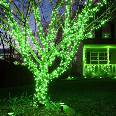 AIDUCHO Lumières Solaires De Jardin Extérieur, Lumières Solaires Extérieures Étanches Guirlandes Lumineuses Solaires Pour Arbres De Jardin Cour Fête De Mariage Noël (Vert) 1000 Led 102m 8 Modes