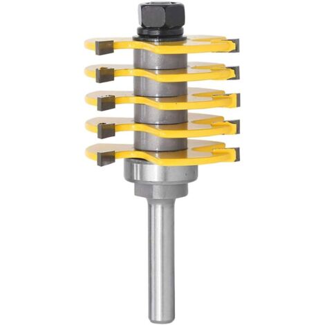 8mm Queue Professionnel Routeur de Joint de Doigt Bit -5 Lames Réglables 3 Flute pour Coupe-Bois Avec 46mm Coupe Diameter Pour Outils de Travail du Bois, Lefou (1/5)