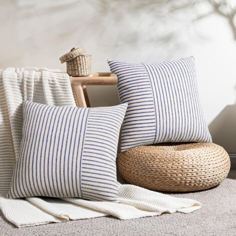 AIDUCHO Lot De 2 Housse Coussin 50 X 50 Housse De Coussin Coton Coton Coussin Canape Rayures Coussin Déco Bohème Coussin Canape Déco Pour Canapé Salon Chambre Coussins D'extérieur 50 X 50 marron
