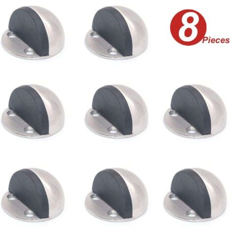 AIDUCHO Lot De 8 Butées De Porte À Fixer Au Sol, En Acier Inoxydable 304, En Caoutchouc, Finition Brossée Très Résistante (1/5)