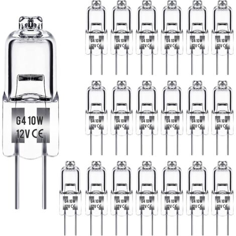 Ampoule Halogene G4, Ampoule G4 12v 10w, Blanc Chaud 3000k, 150lm, Intensité Variable, Lampehalogene G4, Lampe À Capsule Transparente, Paquet De 20 (1/5)