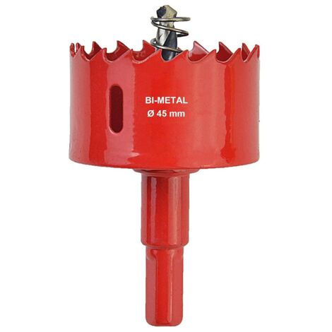AIDUCHO Scie Cloche 45mm M42 Scie-Cloches Bi-Métal Trepan Universelle Scie Cloche Bois Avec Hexagonale Adaptateur Pour Fer Aluminium, Cloison Sèche, Tuyau, Plastique Métaux 1pcs (1/5)